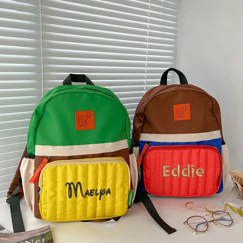 Personalized Embroidered Kids Backpacks For Girls Boys Backpack Kindergarten Elementary School custom name Bookbag For Kids