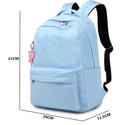 Personalized Embroidered Name Bag School Backpack For Teen Girls, Fits 14 Inch Laptop, Simple Solid Color Backpack Rucksack Kid