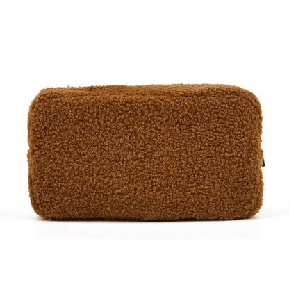 Personalized Embroidered Teddy Fur Pouch Teddy Makeup Bag Custom Name Travel Pouch Toiletry Bag Women Accessories for Women
