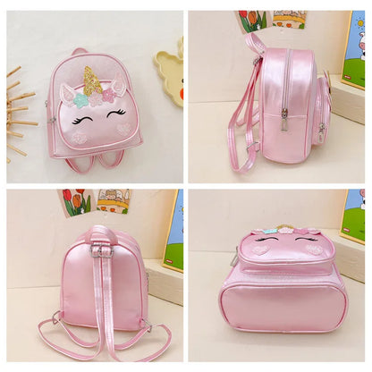 Personalized Embroidered Unicorn Backpack Custom Name Toddler School Bag Cute Cartoon Children Girl Backpack PU Outdoor Backpack