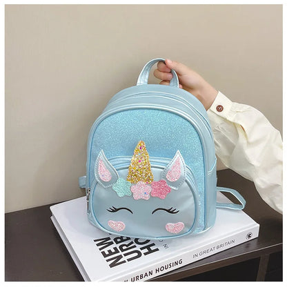 Personalized Embroidered Unicorn Backpack Custom Name Toddler School Bag Cute Cartoon Children Girl Backpack PU Outdoor Backpack