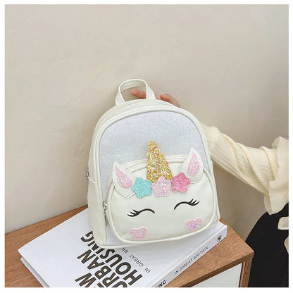 Personalized Embroidered Unicorn Backpack Custom Name Toddler School Bag Cute Cartoon Children Girl Backpack PU Outdoor Backpack