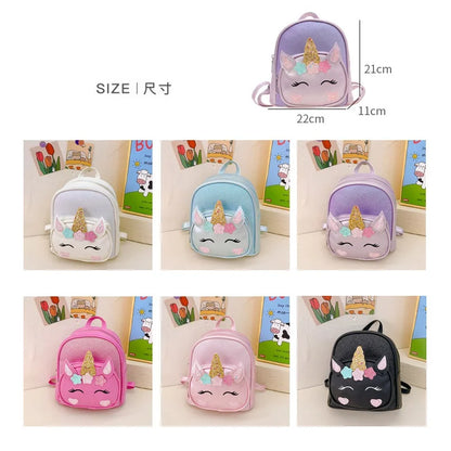 Personalized Embroidered Unicorn Backpack Custom Name Toddler School Bag Cute Cartoon Children Girl Backpack PU Outdoor Backpack