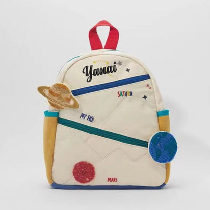 Personalized Embroidery Kids Space Backpack Astronaut Toddler Backpack Kids Planet Backpack Little Children Space Backpack