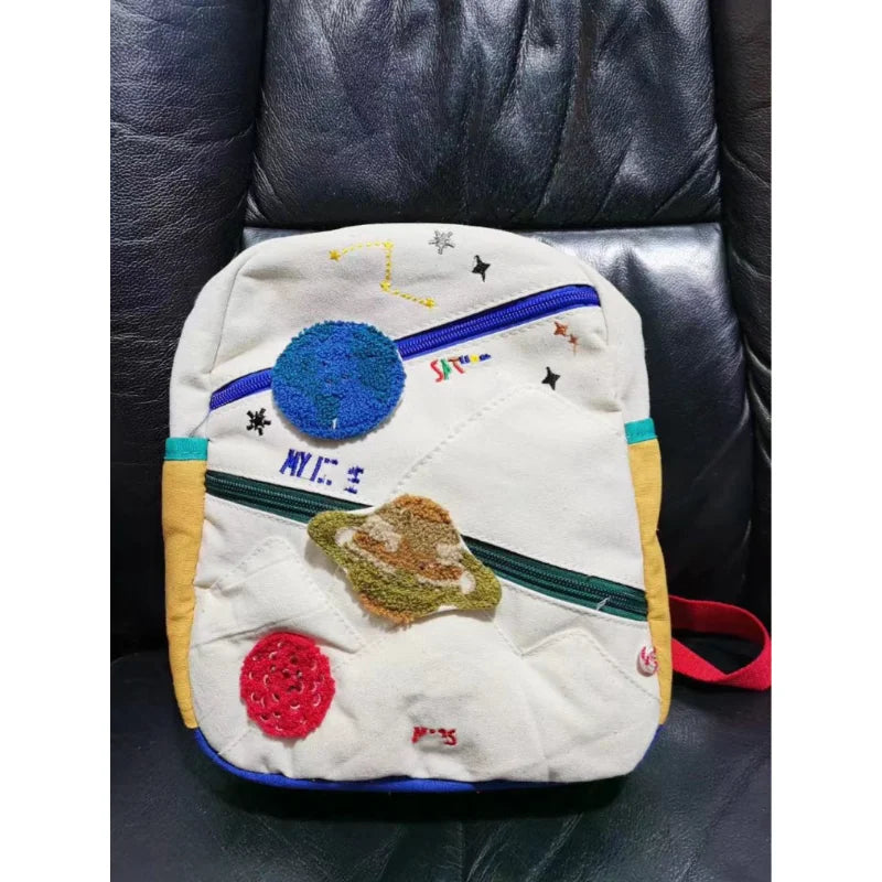 Personalized Embroidery Kids Space Backpack Astronaut Toddler Backpack Kids Planet Backpack Little Children Space Backpack