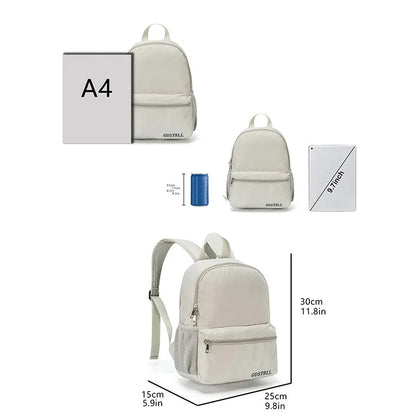 Personalized Embroidery Lightweight Casual Unisex Backpack for School Solid Color Boobag Custom Name Simple Candy Color Backpack