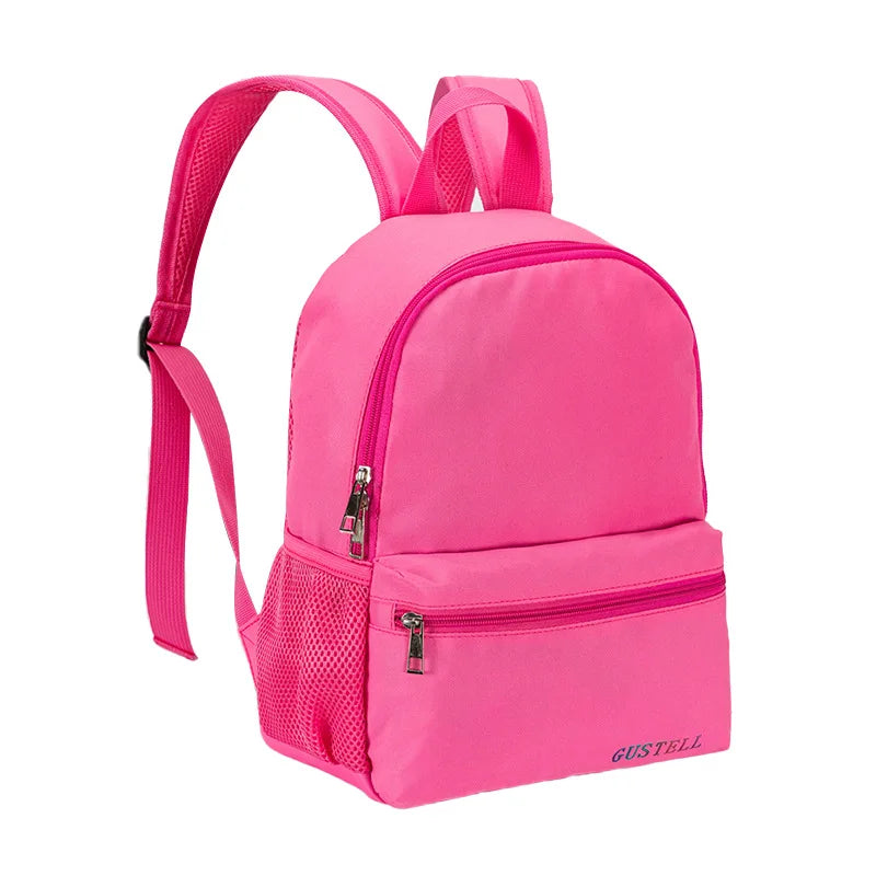 Personalized Embroidery Lightweight Casual Unisex Backpack for School Solid Color Boobag Custom Name Simple Candy Color Backpack