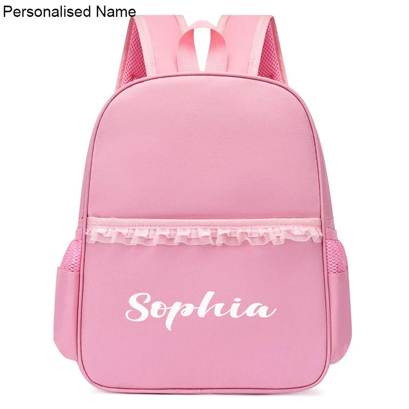 Personalized Girl Dance Bag Custom Name Nylon Backpack Pink Ballet Little Girl Storage Bag Sequin Decoration Child's School Bag