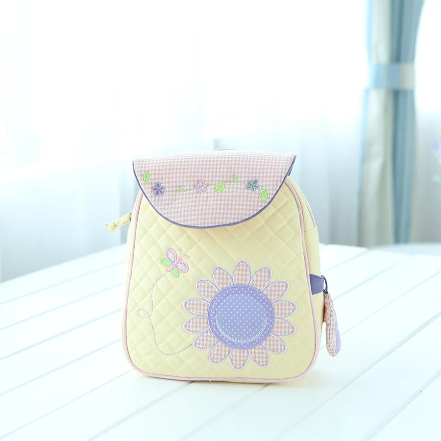 Personalized Kid Backpack Classic Kindergarten Girl Adjustable Strap Backpack Outdoor Travel Accessories Baby Sunflower Backpack