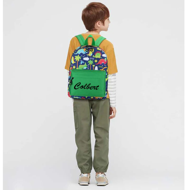 Personalized Kids Backpacks Custom Name Cute Lightweight Water Resistant Preschool Backpack for Boys and Girls Chest Strap