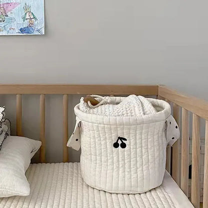 Personalized Name Bear Storage Bucket Cotton Storage Basket Diaper Bag Large Capacity Cotton Storage Bin for Home Nursery Room