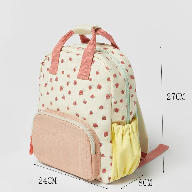 Personalized Name Embroidered Kids Backpack Custom Name Embroidery Backpack for Girls and Boys Backpack Strawberry Toddler