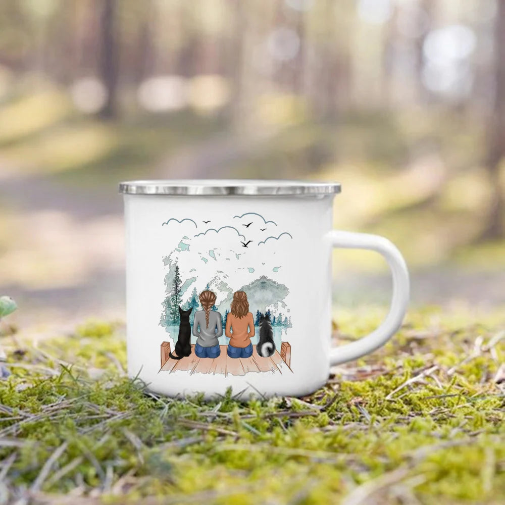 Personalized Name Enamel Mug Custom Dog Lovers Gift for Dog Mom Dog Parents Tea Cup Drink Tea Milk Mugs Festive Best Gifts