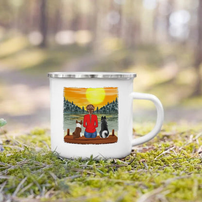 Personalized Name Enamel Mug Custom Dog Lovers Gift for Dog Mom Dog Parents Tea Cup Drink Tea Milk Mugs Festive Best Gifts