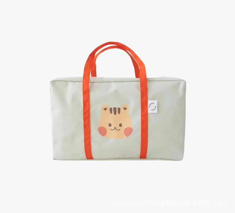 Personalized Name High Density Waterproof Comfy Handle Storage Luggage Bag Cartoon Pattern School Travel Storage Bag