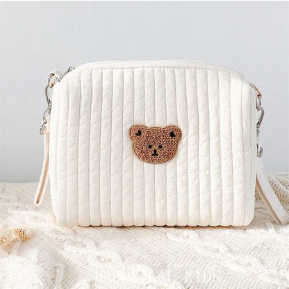 Personalized Name Small Diaper Bag Quilted Cotton Organizer Bags Mini Kawaii Cosmetic Bag Cute Makeup Bag with Stroller Hooks