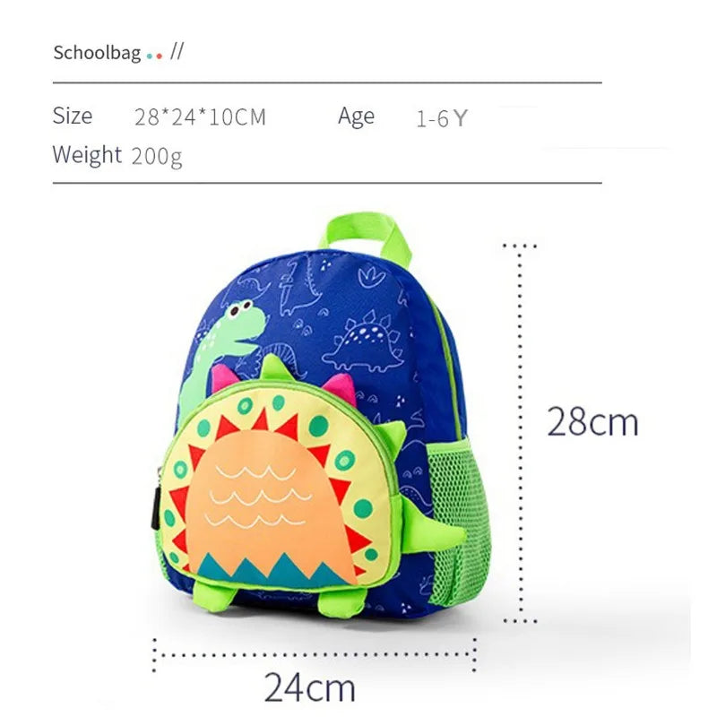 Personalized Name Waterproof Blue Green 3D Dinosaur Schoolbag Kids Backpack Backpack Zipper Closure Custom Dinosaur Backpack