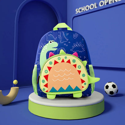 Personalized Name Waterproof Blue Green 3D Dinosaur Schoolbag Kids Backpack Backpack Zipper Closure Custom Dinosaur Backpack