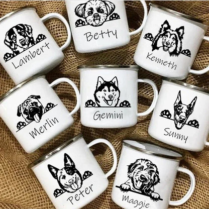 Personalized Pets Enamel Mug Custom Dog Name Coffee Cup Cupshe Friends Stainless Steel Mug Beer Cups for Coffee and Tea Mugs Bar