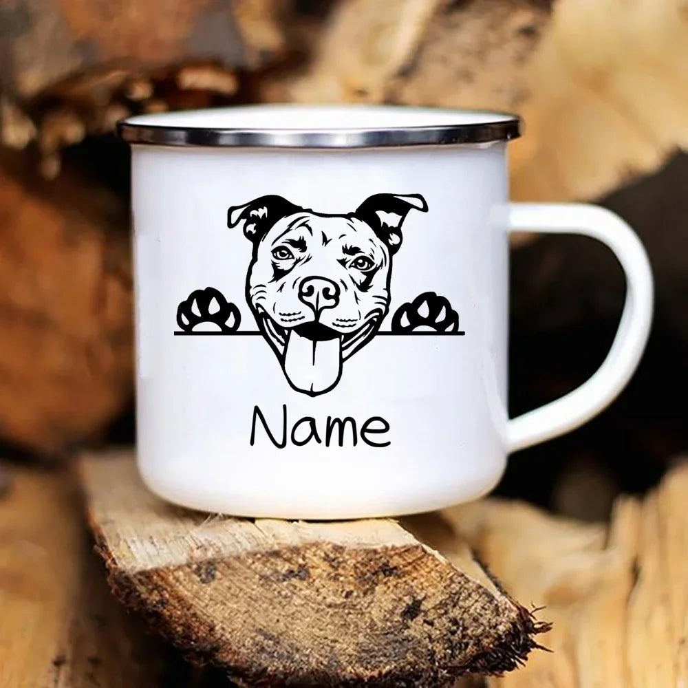 Personalized Pets Enamel Mug Custom Dog Name Coffee Cup Cupshe Friends Stainless Steel Mug Beer Cups for Coffee and Tea Mugs Bar