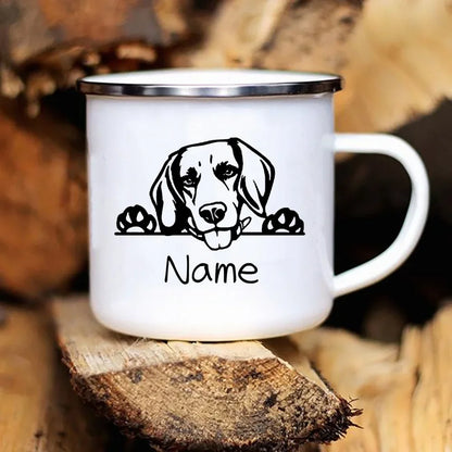 Personalized Pets Enamel Mug Custom Dog Name Coffee Cup Cupshe Friends Stainless Steel Mug Beer Cups for Coffee and Tea Mugs Bar