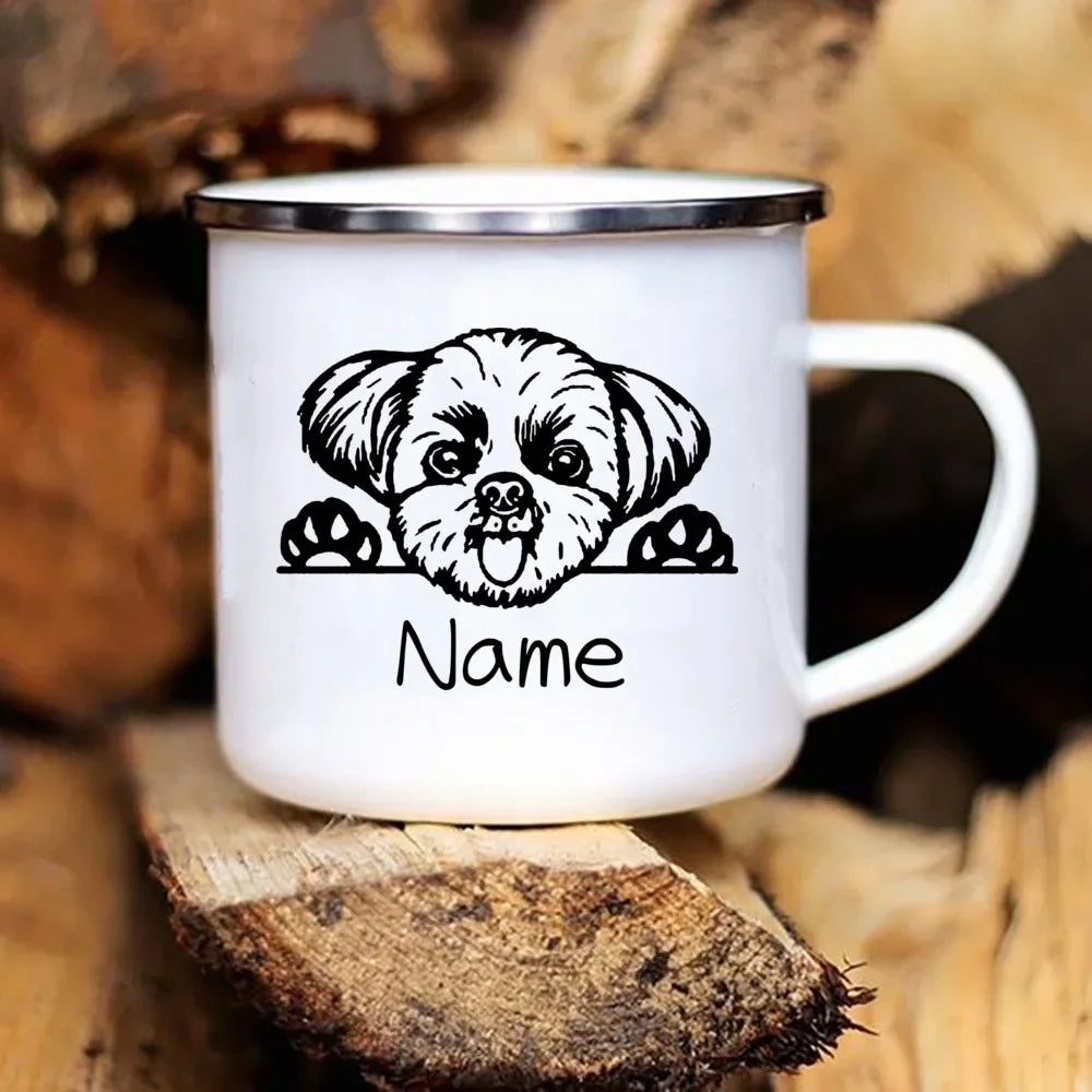 Personalized Pets Enamel Mug Custom Dog Name Coffee Cup Cupshe Friends Stainless Steel Mug Beer Cups for Coffee and Tea Mugs Bar