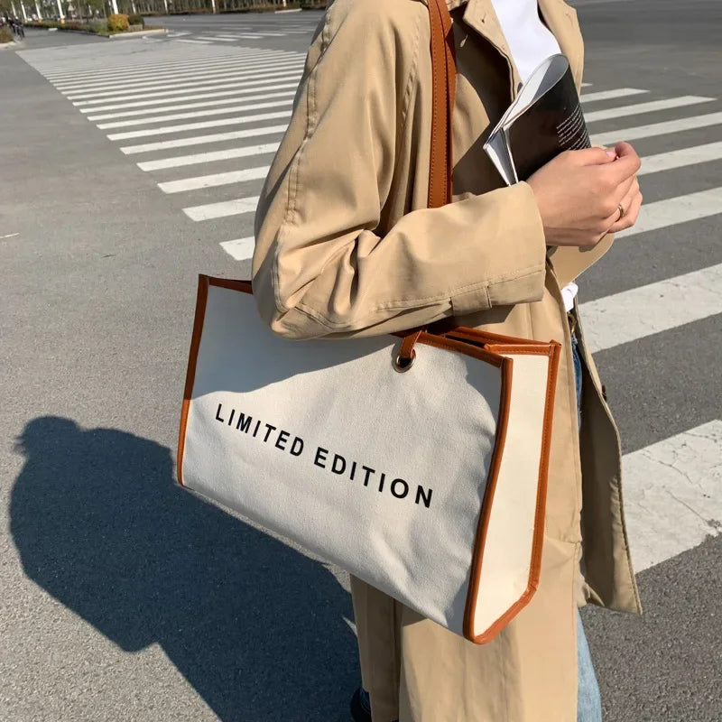 Personalized Shoulder Bag Letter Printed Canvas Women's Bag 2024 New Large Capacity Shoulder Handbag Designer Bags Luxury