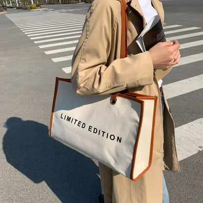 Personalized Shoulder Bag Letter Printed Canvas Women's Bag 2024 New Large Capacity Shoulder Handbag Designer Bags Luxury