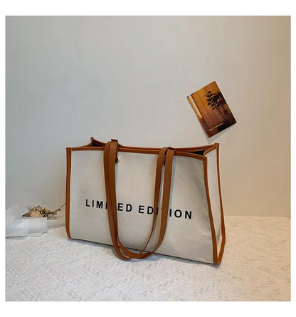 Personalized Shoulder Bag Letter Printed Canvas Women's Bag 2024 New Large Capacity Shoulder Handbag Designer Bags Luxury
