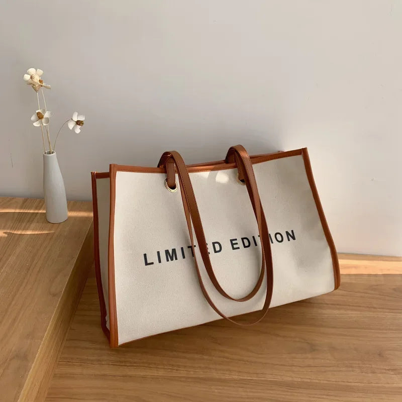 Personalized Shoulder Bag Letter Printed Canvas Women's Bag 2024 New Large Capacity Shoulder Handbag Designer Bags Luxury