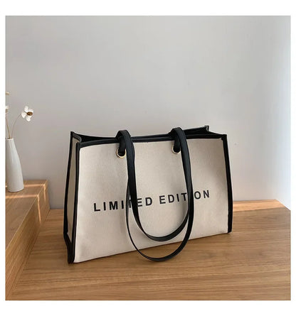 Personalized Shoulder Bag Letter Printed Canvas Women's Bag 2024 New Large Capacity Shoulder Handbag Designer Bags Luxury