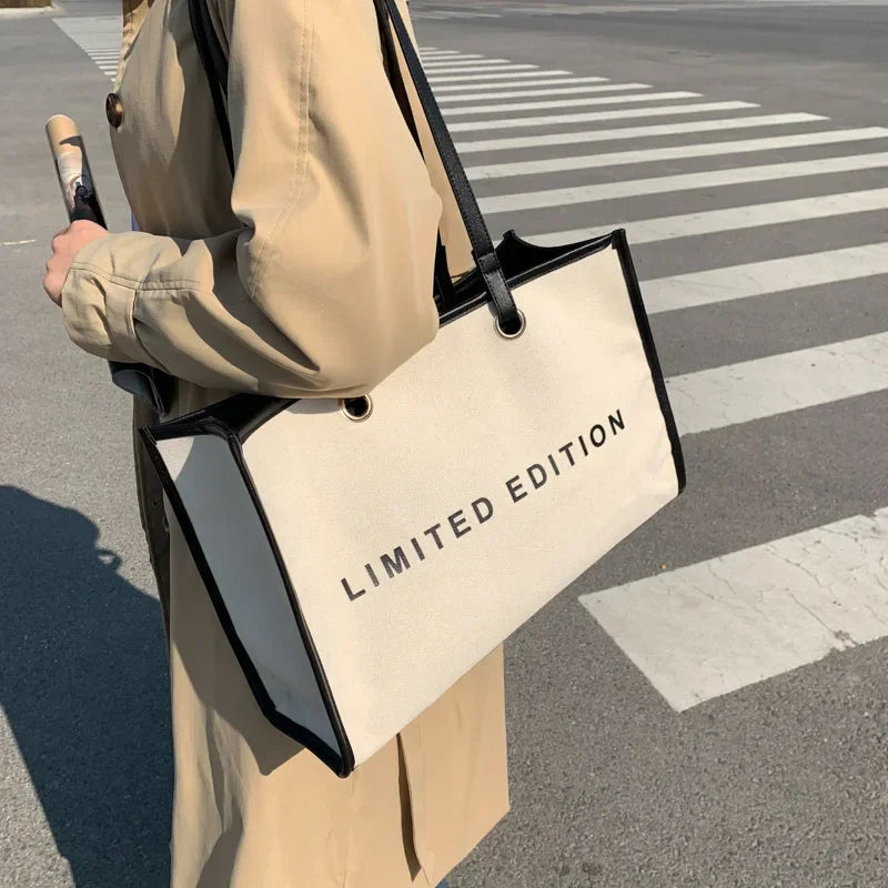 Personalized Shoulder Bag Letter Printed Canvas Women's Bag 2024 New Large Capacity Shoulder Handbag Designer Bags Luxury