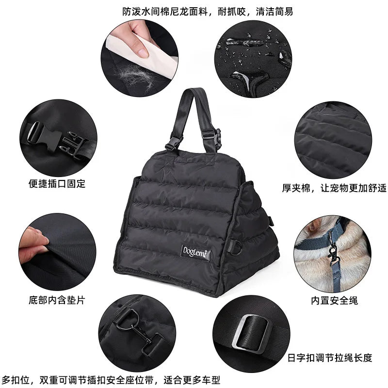 Pet Car Bag Multi functional Water Splashing Prevention Autumn and Winter Pet Bag
