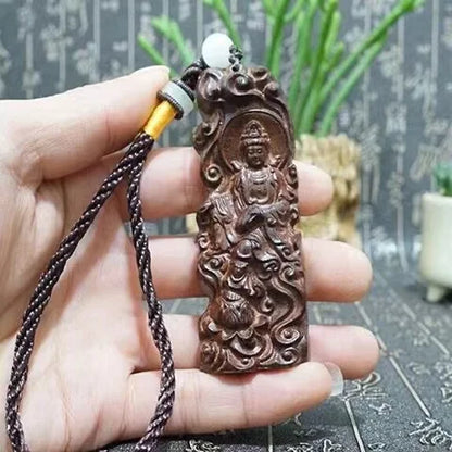 Piheimu Fuzhu Wooden Carving Crafts Pendant Handicrafts Handicrafts, Stationery, Wooden Carving Pendant,  Rope Decoration