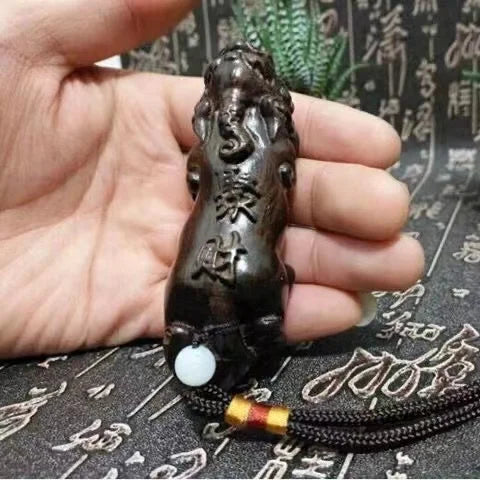 Piheimu Fuzhu Wooden Carving Crafts Pendant Handicrafts Handicrafts, Stationery, Wooden Carving Pendant,  Rope Decoration