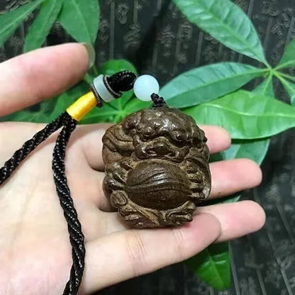 Piheimu Fuzhu Wooden Carving Crafts Pendant Handicrafts Handicrafts, Stationery, Wooden Carving Pendant,  Rope Decoration