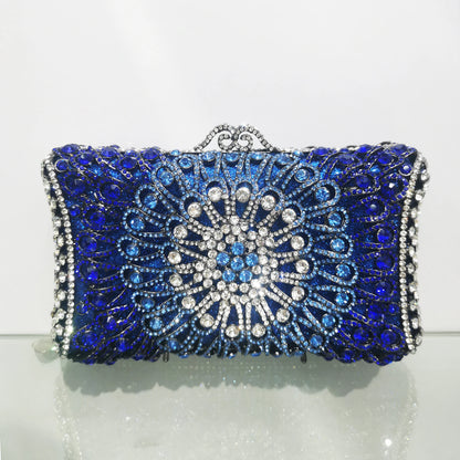 Pink Blue Hollow Out Rhinestone Handbag Woman Diamond Bridal Prom Dinner Purse Retro Style Crystal Wedding Party Cocktail Bags