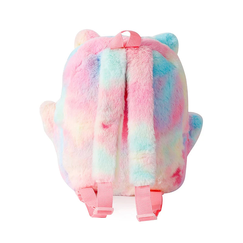 Pink Cat School Bags for Girls Kawaii Travel Backpack Soft Plush Kindergarten Children Kids School Backpack Mochilas Escolares