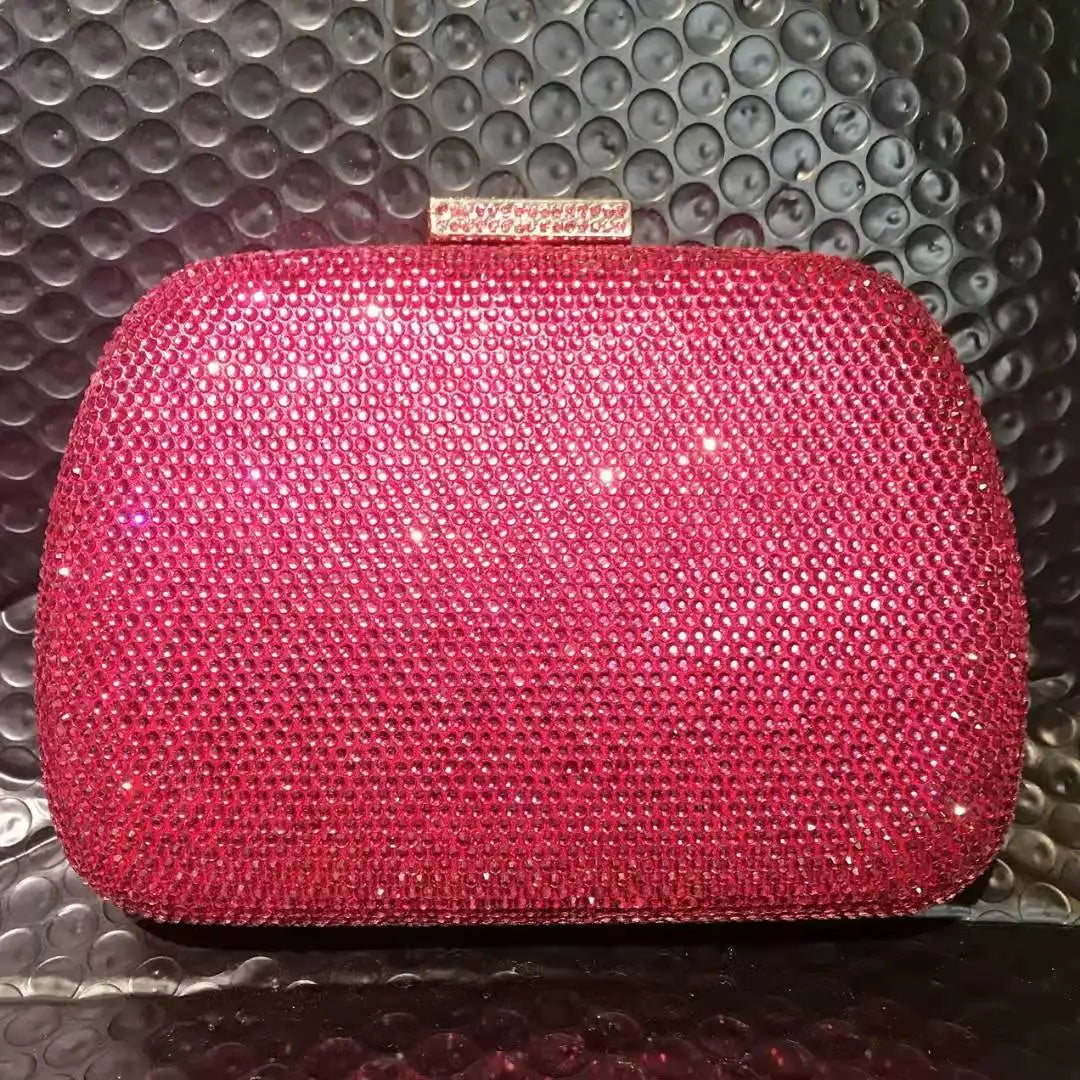 Pink Red Gold Blue Green New Arrival Handbag Diamond Stone Wedding Bridal Clutch Purse Crystal Party Dinner Banquet Evening Bags