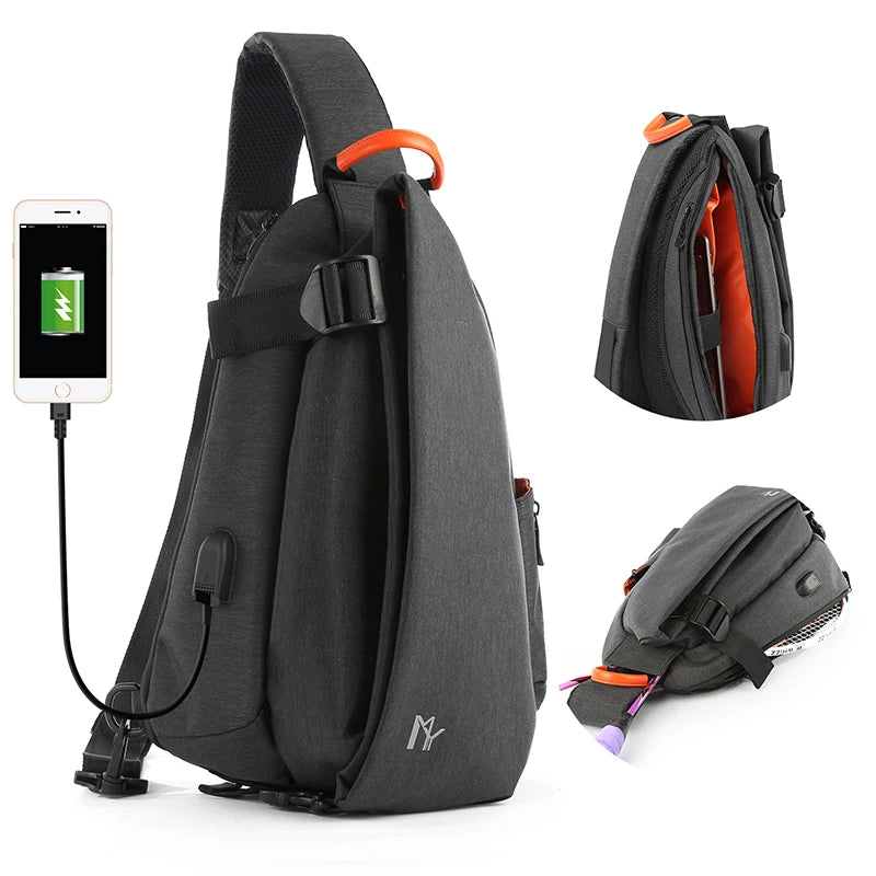 Pistol Gun Bag Men's Ultra-thin Chest Personal Messenger Bag Anti-theft Multi-function Shoulder Crossbody Bag Rich Compartment