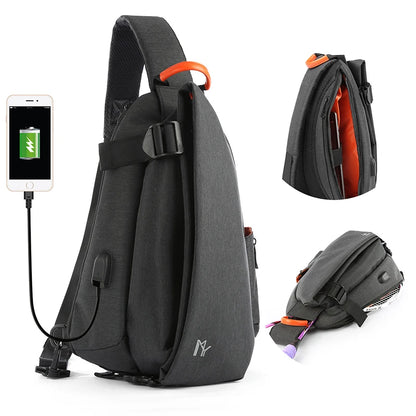 Pistol Gun Bag Men's Ultra-thin Chest Personal Messenger Bag Anti-theft Multi-function Shoulder Crossbody Bag Rich Compartment