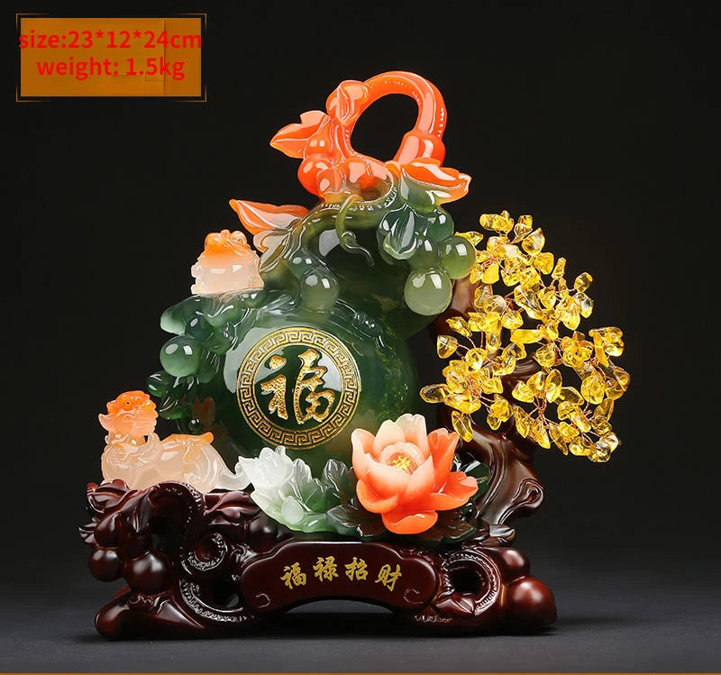 Pixiu Gourd Ornaments To Attract Money Shaking Tree Crafts Office Table Living Room Wine Cabinet Decoration Business Gift