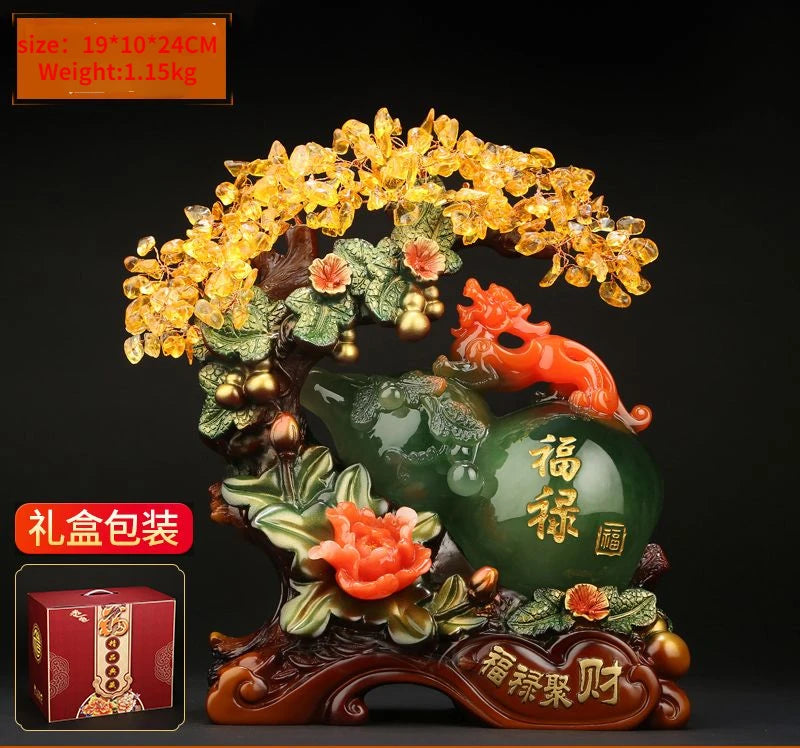 Pixiu Gourd Ornaments To Attract Money Shaking Tree Crafts Office Table Living Room Wine Cabinet Decoration Business Gift