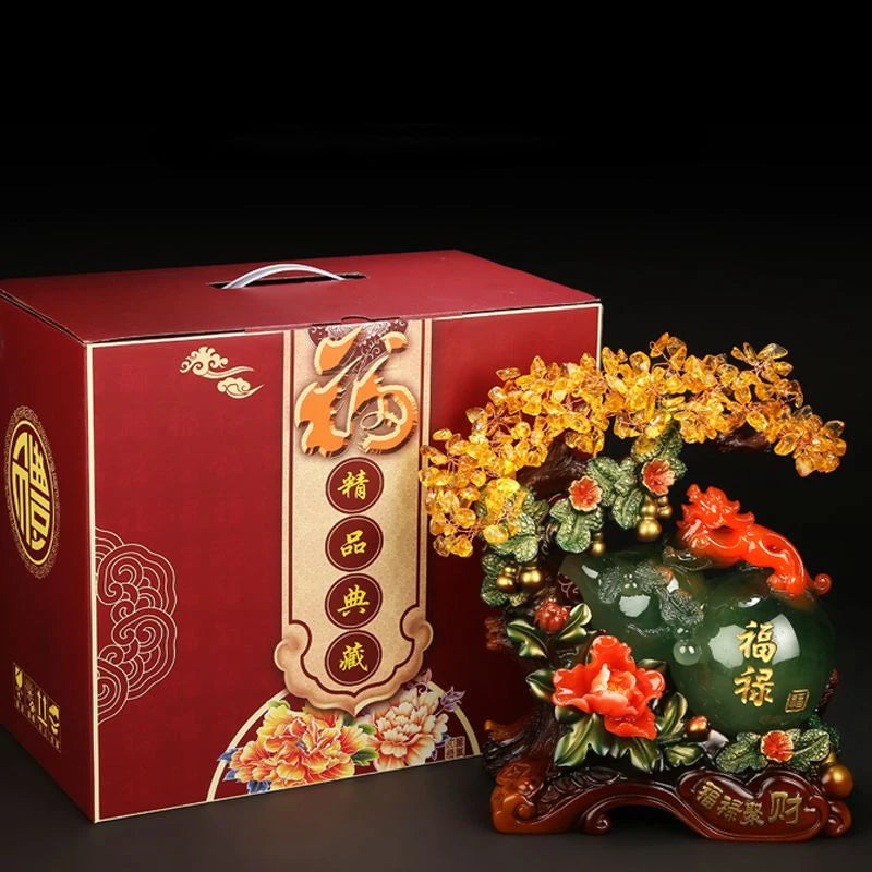 Pixiu Gourd Ornaments To Attract Money Shaking Tree Crafts Office Table Living Room Wine Cabinet Decoration Business Gift