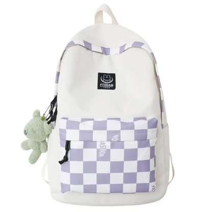 Plaid Female Trendy Teenager Book Bag Girl Travel Laptop Kawaii Backpack Women Leisure School Bags Ladies College Packet Fashion