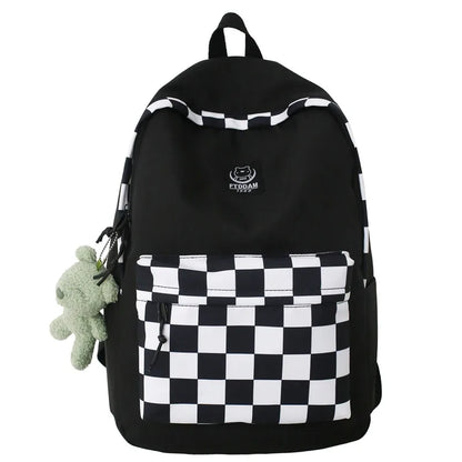 Plaid Female Trendy Teenager Book Bag Girl Travel Laptop Kawaii Backpack Women Leisure School Bags Ladies College Packet Fashion