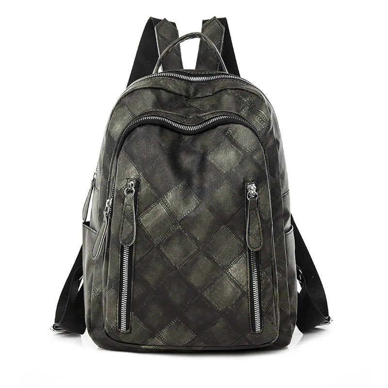 Plaid Vintage Woman Backpack Fashion Ladies Travel Rucksack Casual Women College Student Schoolbag
