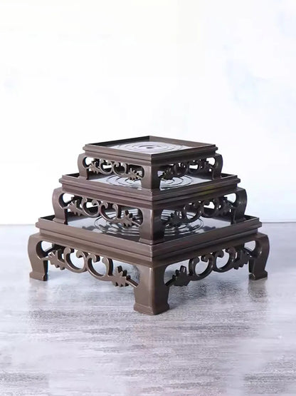 Plastic imitation wooden tray for flower pots, round and square flower pots, flower holder base, water tray, multiple colors