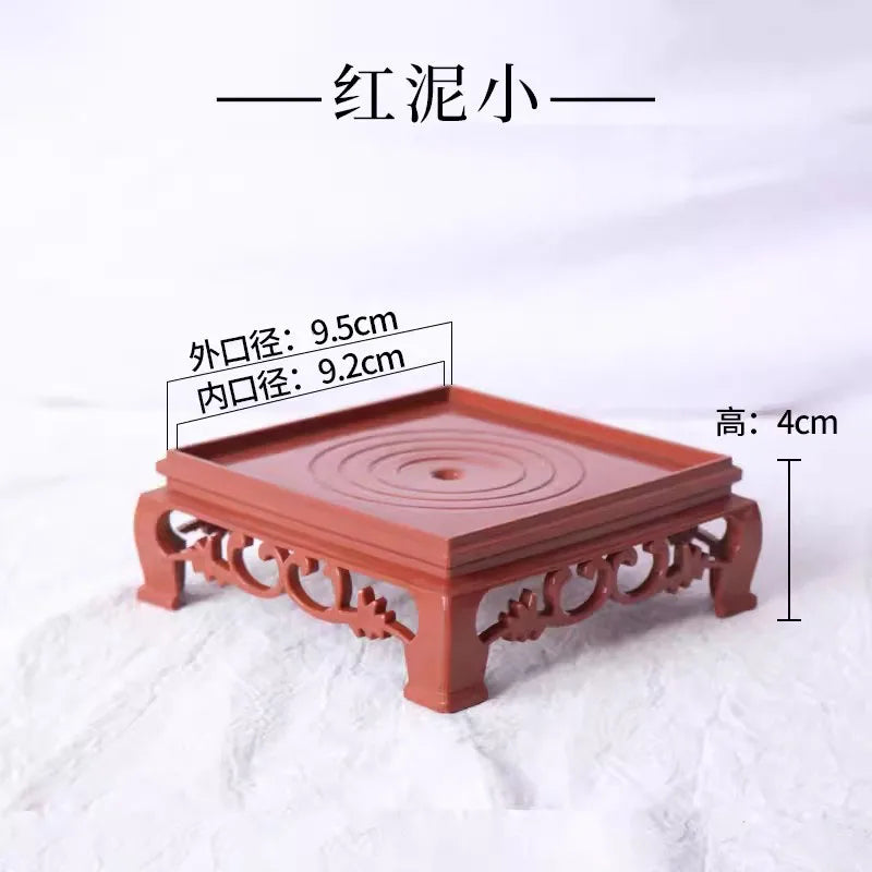 Plastic imitation wooden tray for flower pots, round and square flower pots, flower holder base, water tray, multiple colors