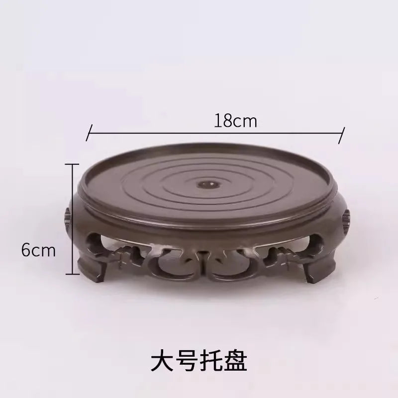 Plastic imitation wooden tray for flower pots, round and square flower pots, flower holder base, water tray, multiple colors